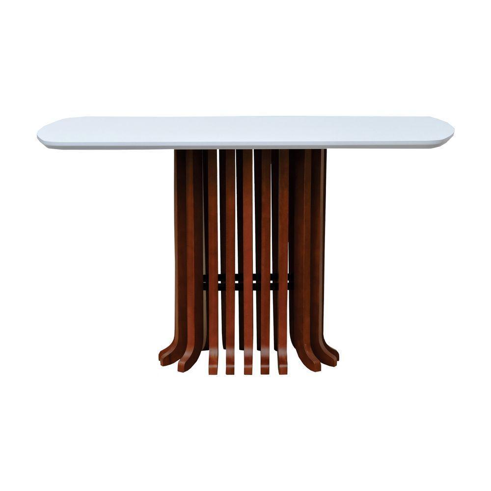 Mesa De Jantar Denver Tampo Retangular 136x80cm Amêndoa-branco - 4