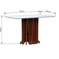 Mesa De Jantar Denver Tampo Retangular 136x80cm Amêndoa-branco - 2