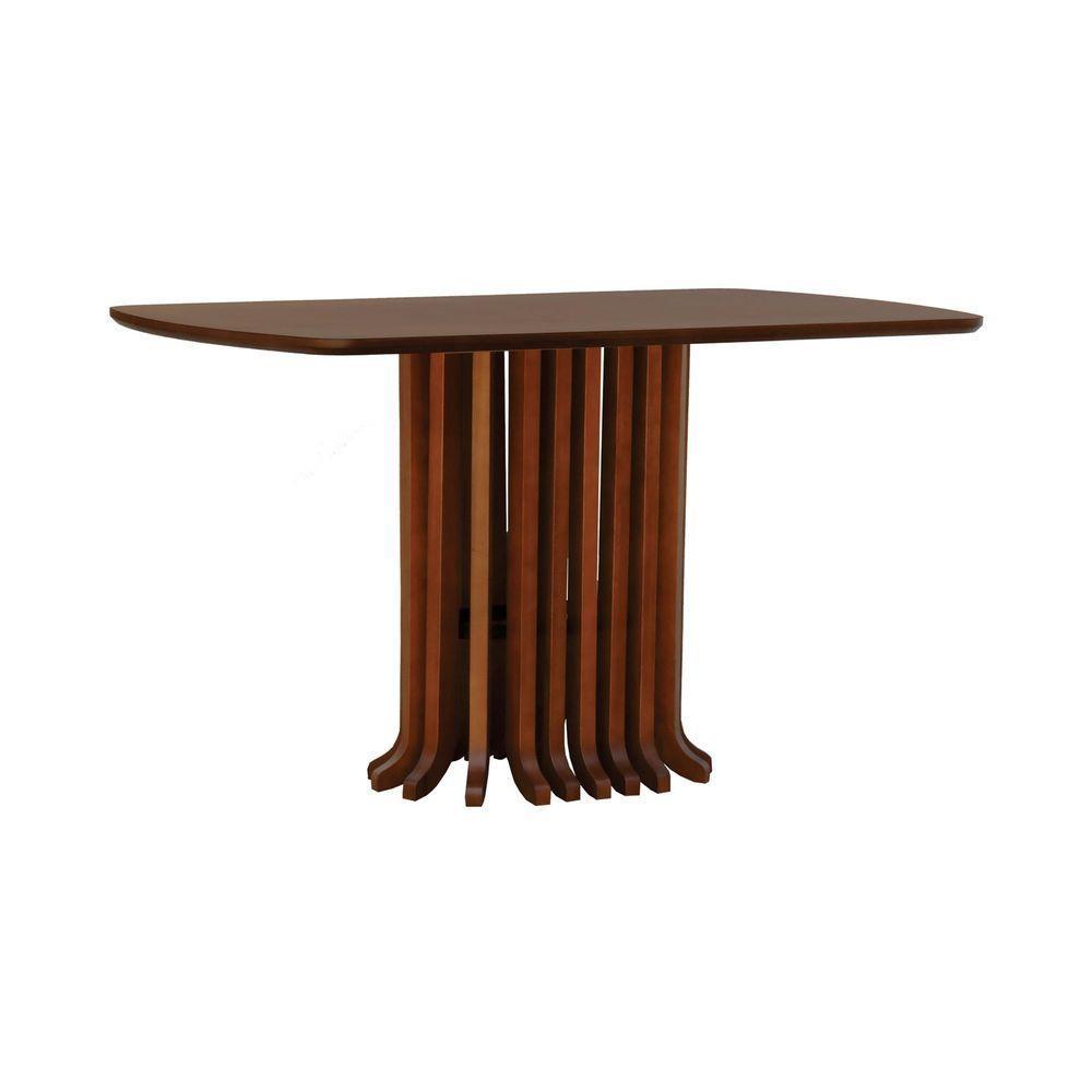 Mesa De Jantar Denver Tampo Retangular 136x80cm Amêndoa - 1