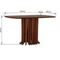Mesa De Jantar Denver Tampo Retangular 136x80cm Amêndoa