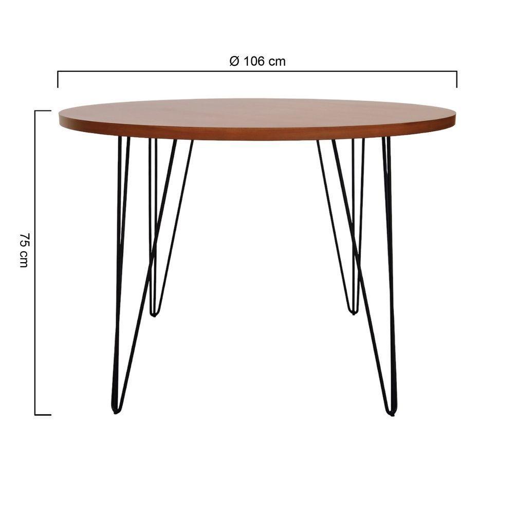 Mesa De Jantar Spectro Redonda ø1060x750 - Preto Amêndoa - 2