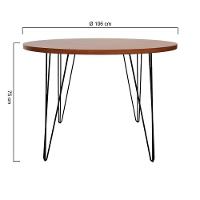 Mesa De Jantar Spectro Redonda ø1060x750 - Preto Amêndoa - 2