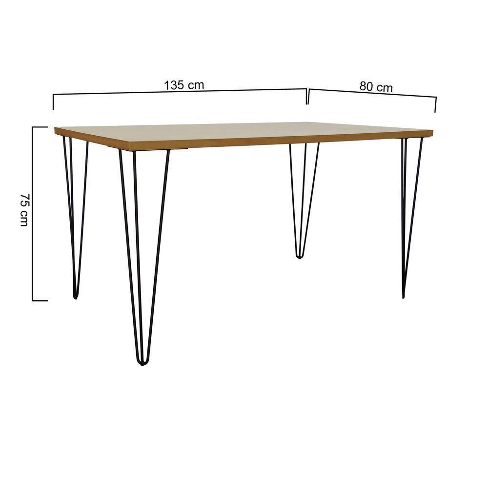 Mesa De Jantar Spectro Retangular 1350x800x750 - Preto Natural - 3