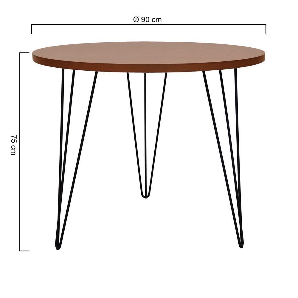 Mesa De Jantar Spectro Redonda ø900x750 - Preto Amêndoa - 4