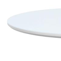 Mesa De Jantar Tampo Com Vidro Madri Madeira Maciça - Amêndoa Tampo ø150 Branco-vidro Branco - 2