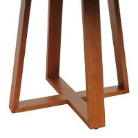 Mesa De Jantar Tampo Com Vidro Madri Madeira Maciça - Amêndoa Tampo ø150 Branco-vidro Branco - 5