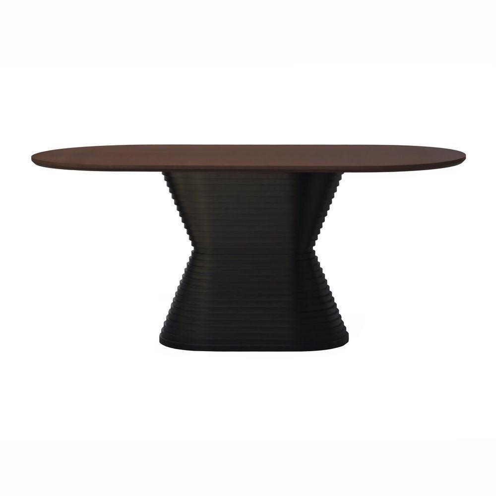 Mesa De Jantar Apollo Tampo Oblongo 180x90cm Preto-amêndoa - 2