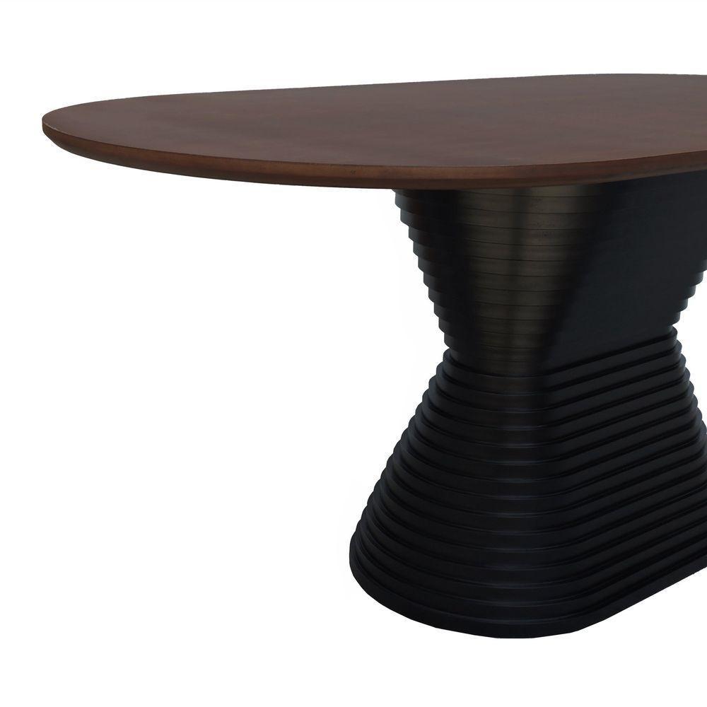 Mesa De Jantar Apollo Tampo Oblongo 180x90cm Preto-amêndoa - 4