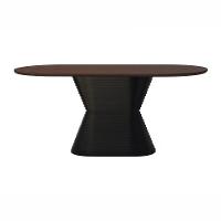 Mesa De Jantar Apollo Tampo Oblongo 180x90cm Preto-amêndoa - 2