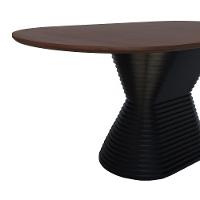 Mesa De Jantar Apollo Tampo Oblongo 180x90cm Preto-amêndoa
