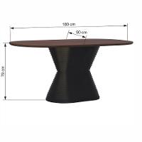 Mesa De Jantar Apollo Tampo Oblongo 180x90cm Preto-amêndoa - 5