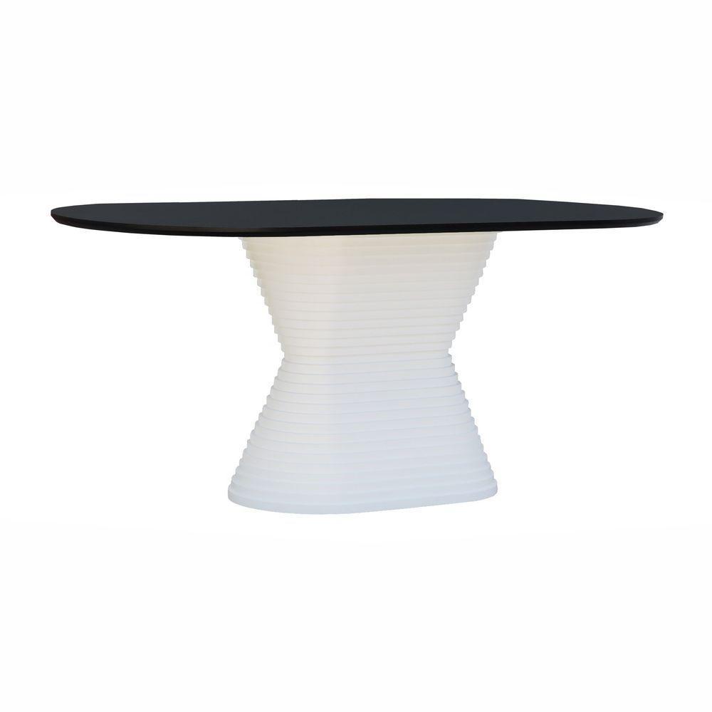 Mesa De Jantar Apollo Tampo Oblongo 180x90cm Branco-preto - 1