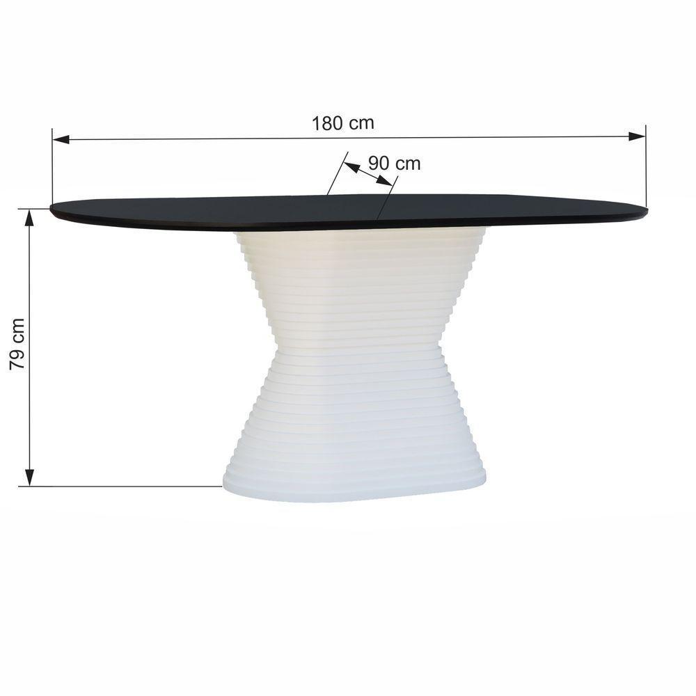 Mesa De Jantar Apollo Tampo Oblongo 180x90cm Branco-preto - 3