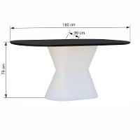 Mesa De Jantar Apollo Tampo Oblongo 180x90cm Branco-preto - 3
