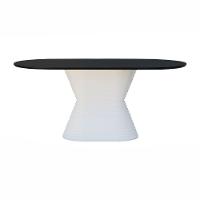 Mesa De Jantar Apollo Tampo Oblongo 180x90cm Branco-preto - 4