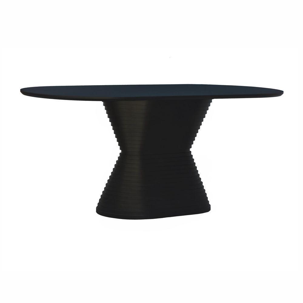 Mesa De Jantar Apollo Tampo Oblongo 180x90cm Preto - 1