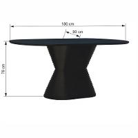 Mesa De Jantar Apollo Tampo Oblongo 180x90cm Preto - 2