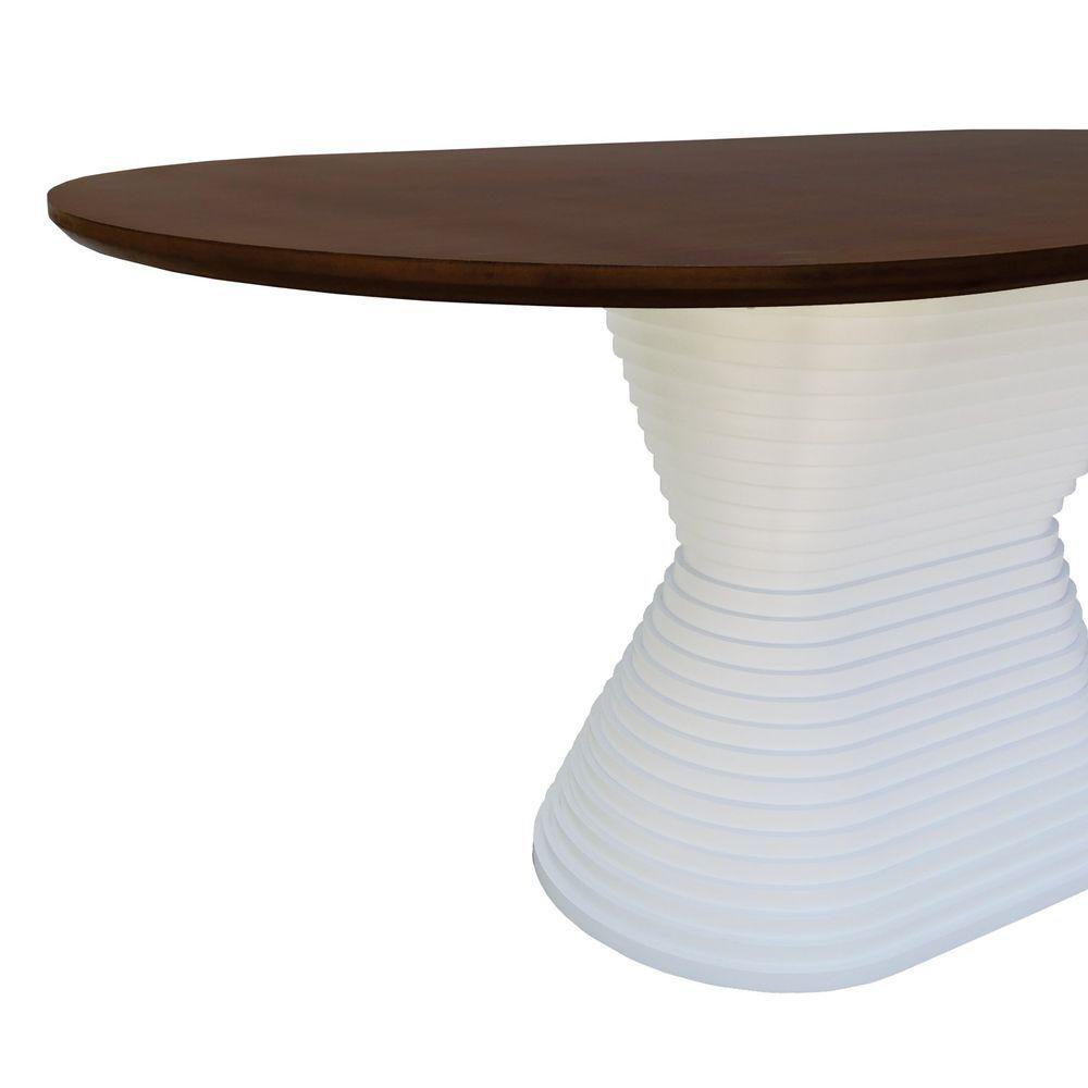 Mesa De Jantar Apollo Tampo Oblongo 180x90cm Branco-amêndoa - 5