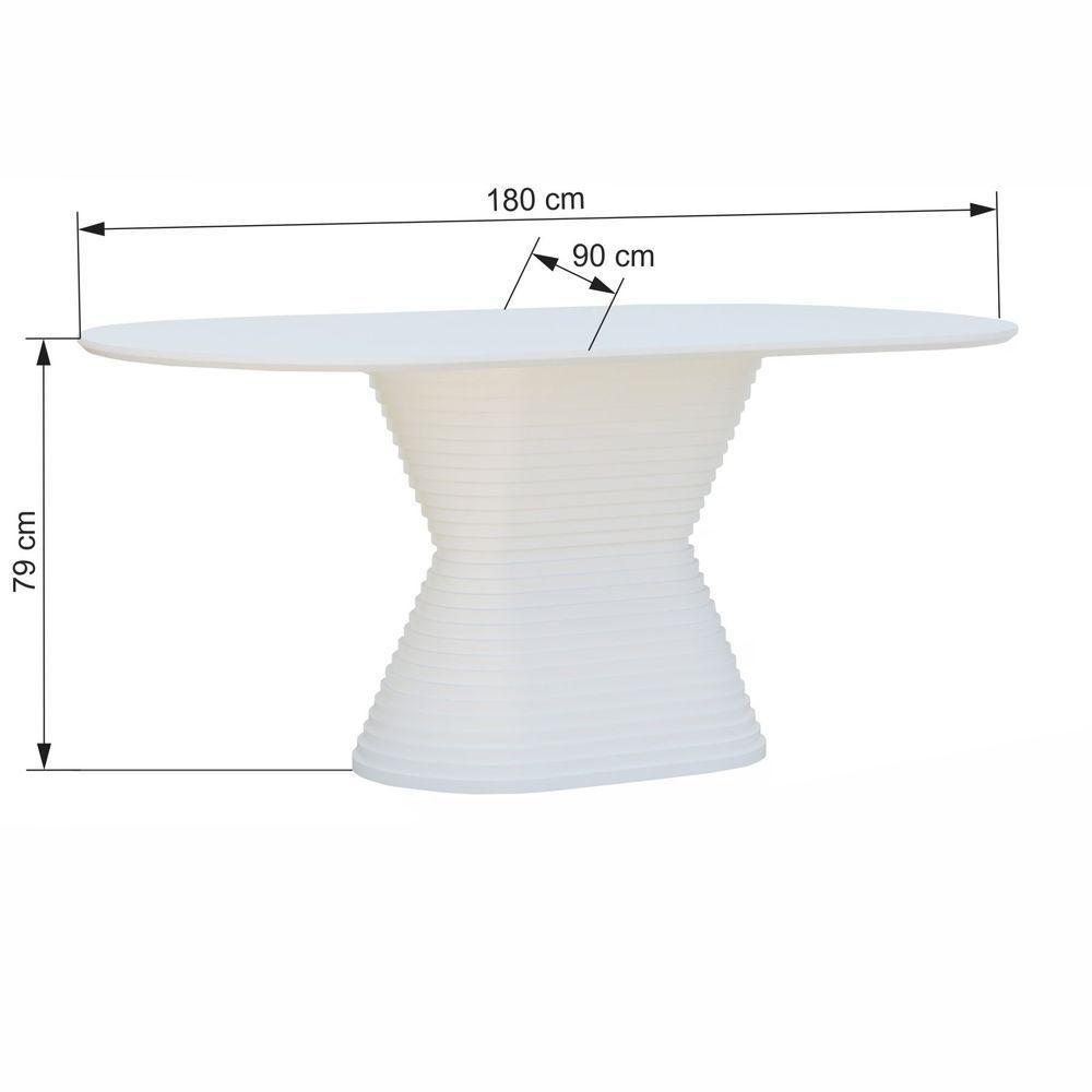 Mesa De Jantar Apollo Tampo Oblongo 180x90cm Branco - 5