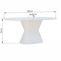 Mesa De Jantar Apollo Tampo Oblongo 180x90cm Branco - 5