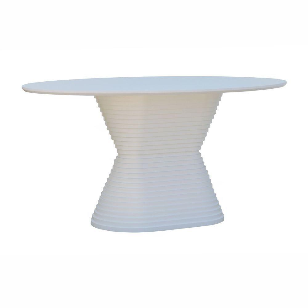Mesa De Jantar Apollo Tampo Oval 160x90cm Branco - 1