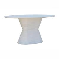Mesa De Jantar Apollo Tampo Oval 160x90cm Branco - 1
