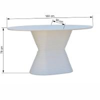 Mesa De Jantar Apollo Tampo Oval 160x90cm Branco