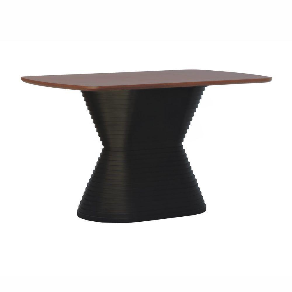 Mesa De Jantar Apollo Tampo Retangular 136x80cm Preto-amêndoa - 1