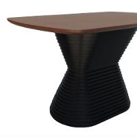 Mesa De Jantar Apollo Tampo Retangular 136x80cm Preto-amêndoa