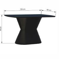 Mesa De Jantar Apollo Tampo Retangular 136x80cm Preto