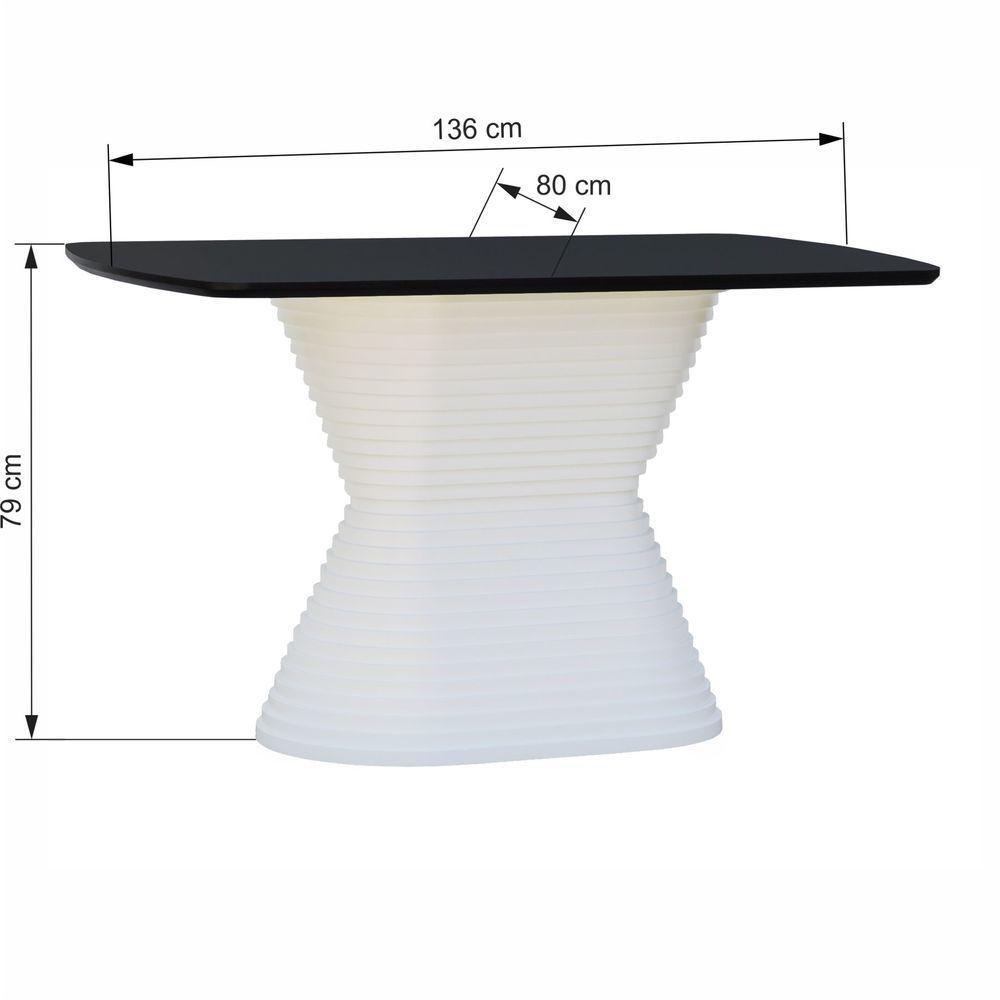 Mesa De Jantar Apollo Tampo Retangular 136x80cm Branco-preto - 3