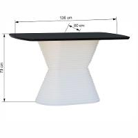 Mesa De Jantar Apollo Tampo Retangular 136x80cm Branco-preto - 3