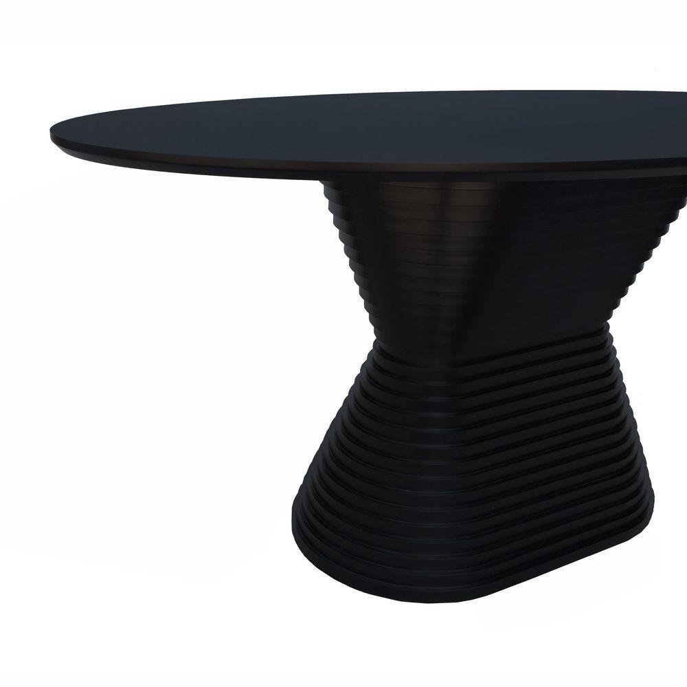 Mesa De Jantar Apollo Tampo Oval 160x90cm Preto - 3