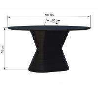Mesa De Jantar Apollo Tampo Oval 160x90cm Preto