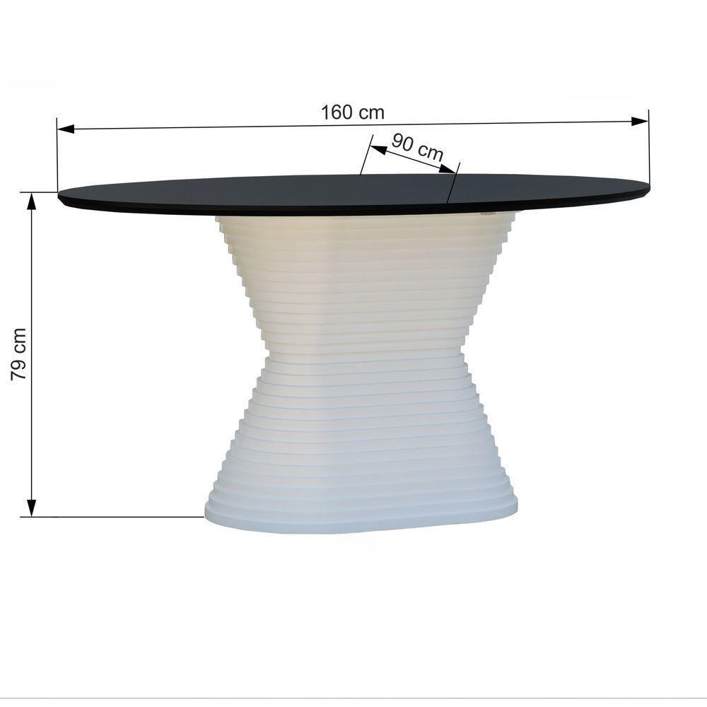 Mesa De Jantar Apollo Tampo Oval 160x90cm Branco-preto - 4
