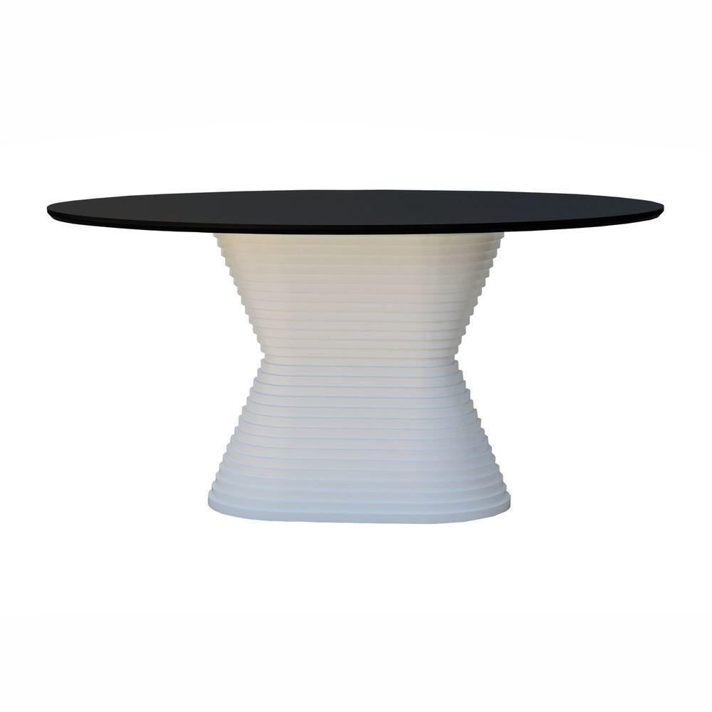 Mesa De Jantar Apollo Tampo Oval 160x90cm Branco-preto - 5