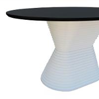 Mesa De Jantar Apollo Tampo Oval 160x90cm Branco-preto - 2