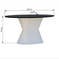 Mesa De Jantar Apollo Tampo Oval 160x90cm Branco-preto
