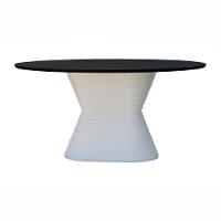 Mesa De Jantar Apollo Tampo Oval 160x90cm Branco-preto - 5