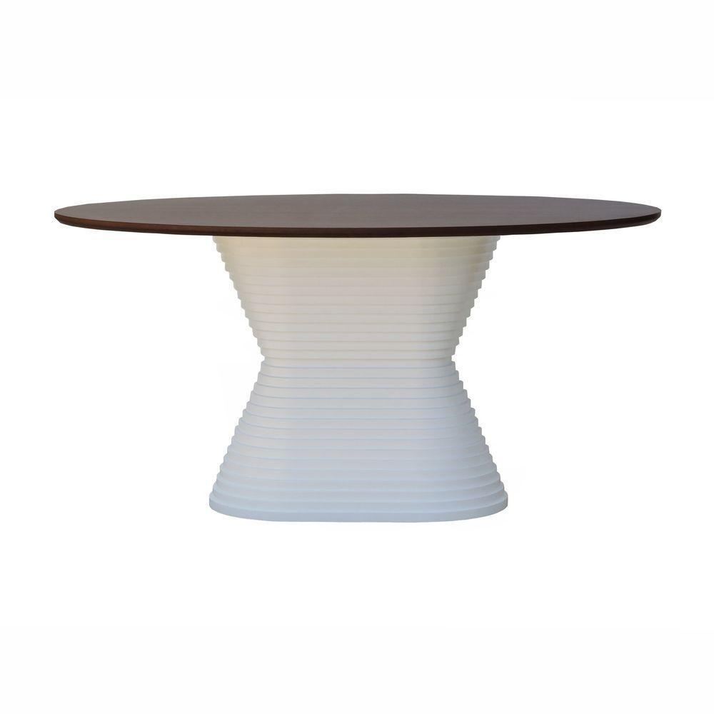 Mesa De Jantar Apollo Tampo Oval 160x90cm Branco-amêndoa - 3