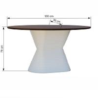 Mesa De Jantar Apollo Tampo Oval 160x90cm Branco-amêndoa - 2