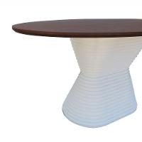 Mesa De Jantar Apollo Tampo Oval 160x90cm Branco-amêndoa - 5