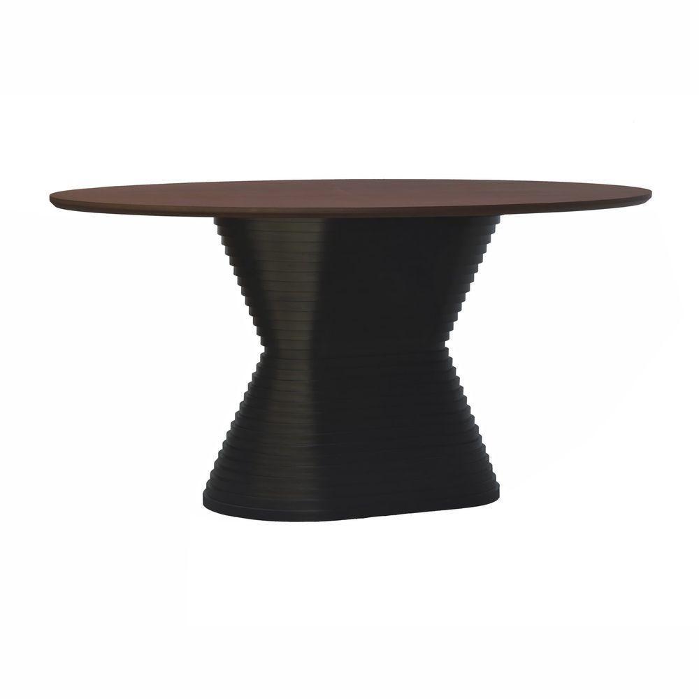 Mesa De Jantar Apollo Tampo Oval 160x90cm Preto-amêndoa - 1