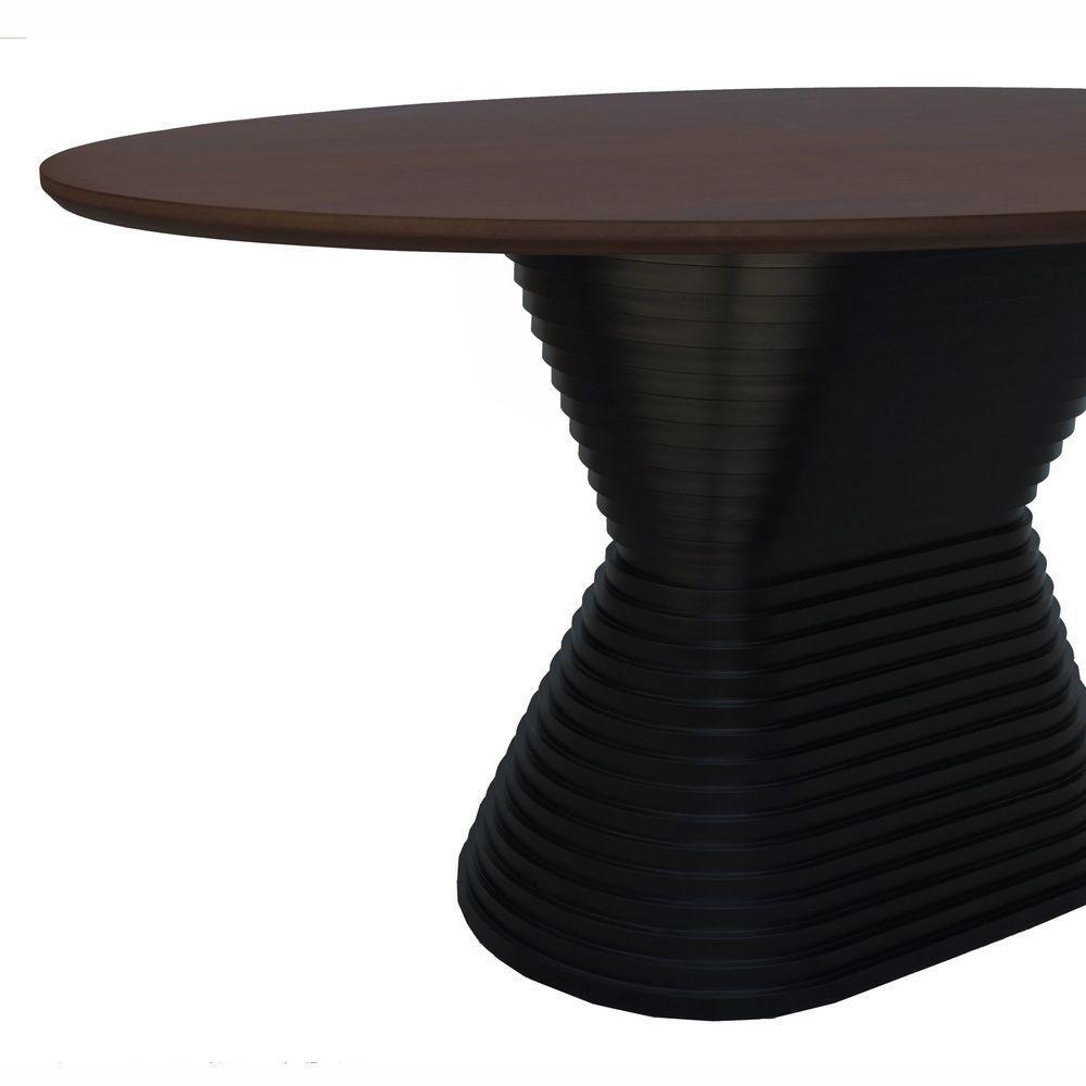 Mesa De Jantar Apollo Tampo Oval 160x90cm Preto-amêndoa - 3