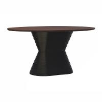 Mesa De Jantar Apollo Tampo Oval 160x90cm Preto-amêndoa - 1