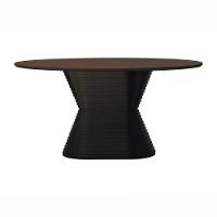 Mesa De Jantar Apollo Tampo Oval 160x90cm Preto-amêndoa