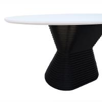 Mesa De Jantar Apollo Tampo Oval 160x90cm Preto-branco