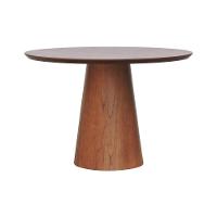 Mesa De Jantar Base Cone Laminado Cinamomo Amêndoa Tampo ø120 Laminado Envernizado Cinamomo - 1