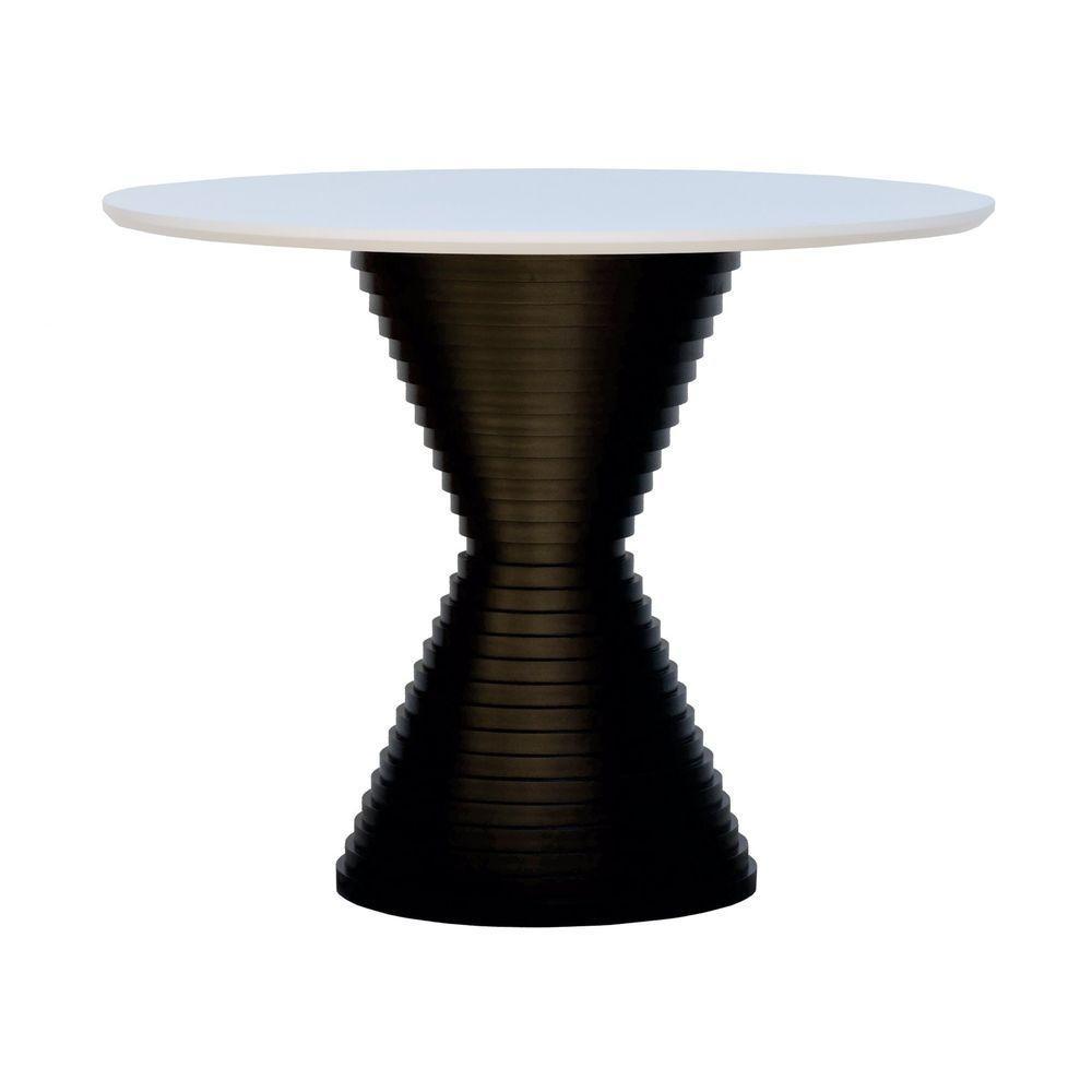 Mesa De Jantar Apollo Tampo Redondo ø100 Preto-branco - 1