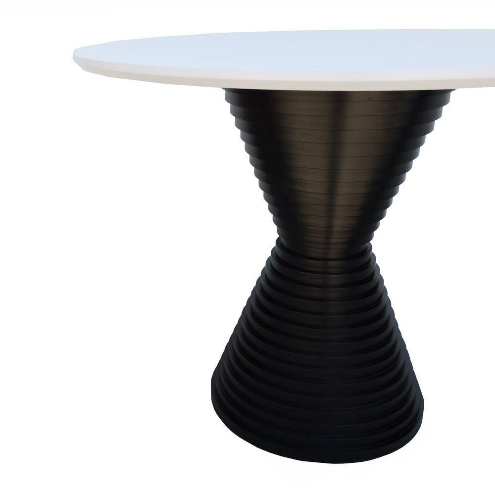 Mesa De Jantar Apollo Tampo Redondo ø100 Preto-branco - 2